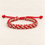 Ruby-Red & Rose Gold Interwoven Cord Bracelet