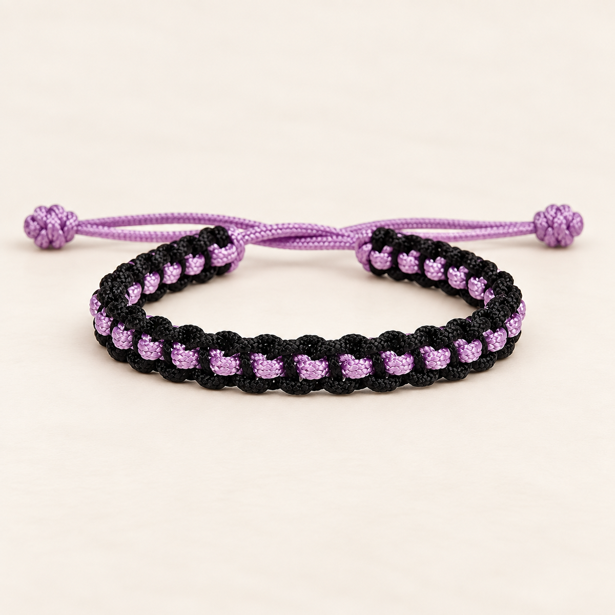 Tulsi Midnight Black & Lavender Woven Thread Bracelet Main image