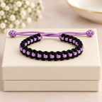 Tulsi Midnight Black & Lavender Woven Thread Bracelet