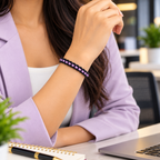 Tulsi Midnight Black & Lavender Woven Thread Bracelet