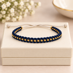 Tulsi Midnight Blue & Gold Woven Thread Bracelet