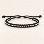 Classic Black & Silver Woven Thread Bracelet