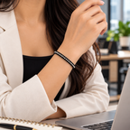 Classic Black & Silver Woven Thread Bracelet