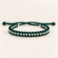 Emerald Green & Silver Woven Thread Bracelet