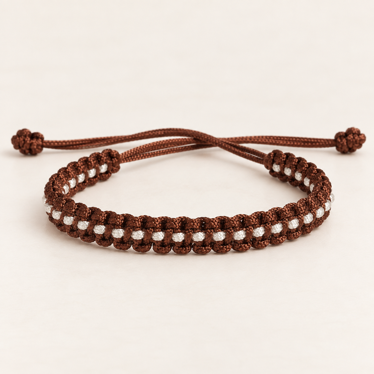 Boho Chic Brown & White Woven Bracelet Main image