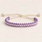 Lavender & White Soft Thread Woven Bracelet