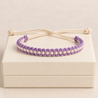 Lavender & White Soft Thread Woven Bracelet