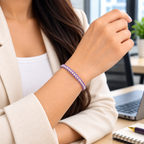 Lavender & White Soft Thread Woven Bracelet