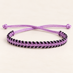 Chic Lavender & Black Everyday Braided Bracelet