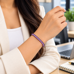 Chic Lavender & Black Everyday Braided Bracelet