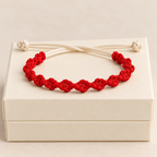Classic Red & White Everyday Soft Thread Bracelet
