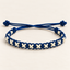 Royal Blue & White Soft Thread Woven Bracelet