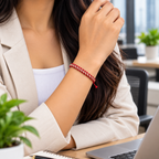 Tulsi Classic Red & Light Gold Handcrafted Cord Bracelet