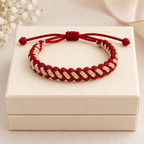 Tulsi Classic Red & Light Gold Handcrafted Cord Bracelet