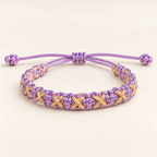 Tulsi Classic Lavender & Light Gold Handcrafted Cord Bracelet