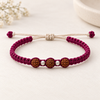 Sacred Rudraksha with Silver Accents Braided