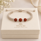 Pure Handmade Spiritual Silver & Rudraksha Thread Band