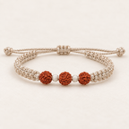 Pure Handmade Spiritual Silver & Rudraksha Thread Band