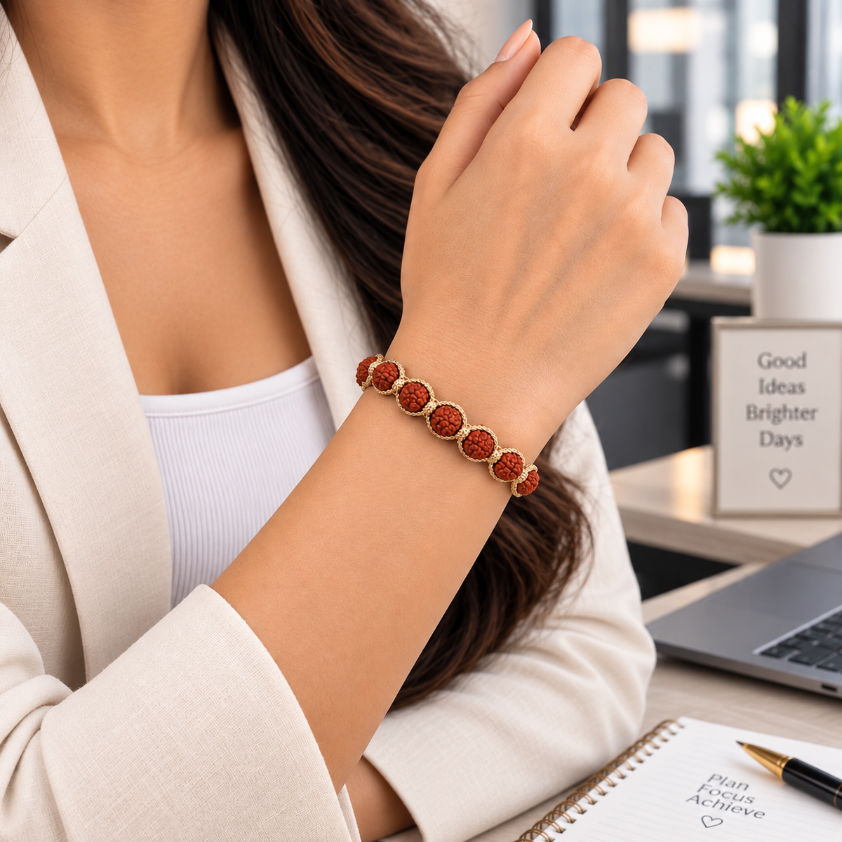 Handcrafted Natural Rudraksha Cord Bracelet