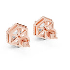 Solitaire Halo Hexagon Studs
