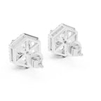 Solitaire Halo Hexagon Studs