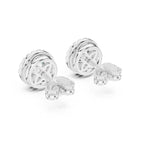 Solitaire Royale Halo Stud Earrings