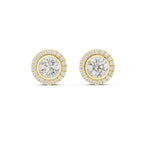 Solitaire Royale Halo Stud Earrings