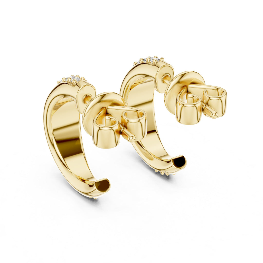 Curve Crazy Diamond Hoops
