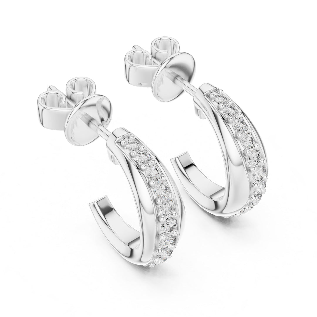 Curve Crazy Diamond Hoops