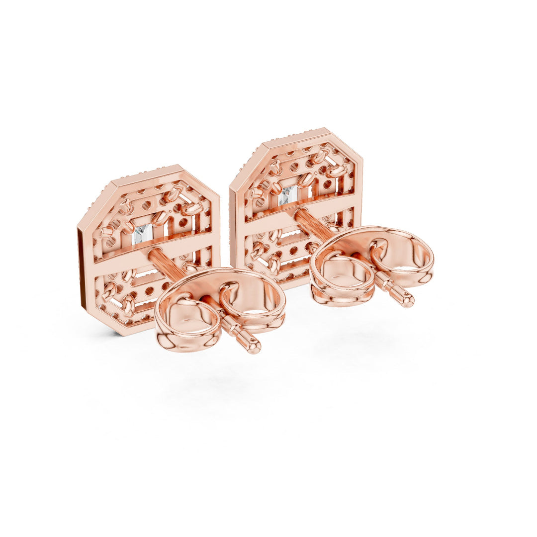 Regalia Emerald Halo Stud Earrings