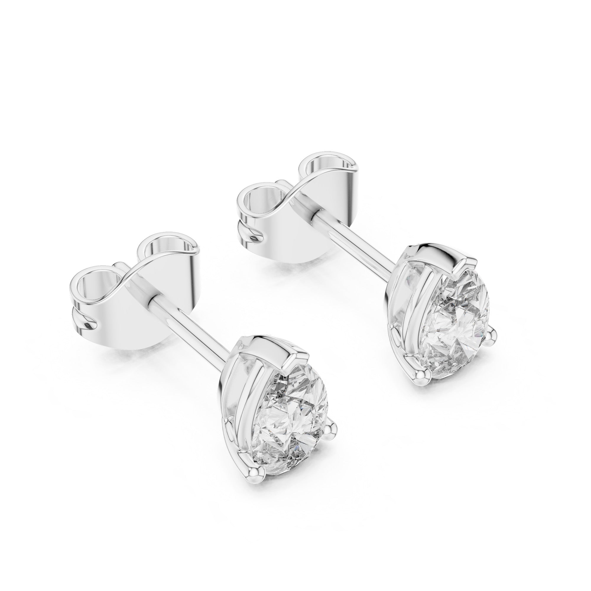 Pear Solitaire Stud Earrings