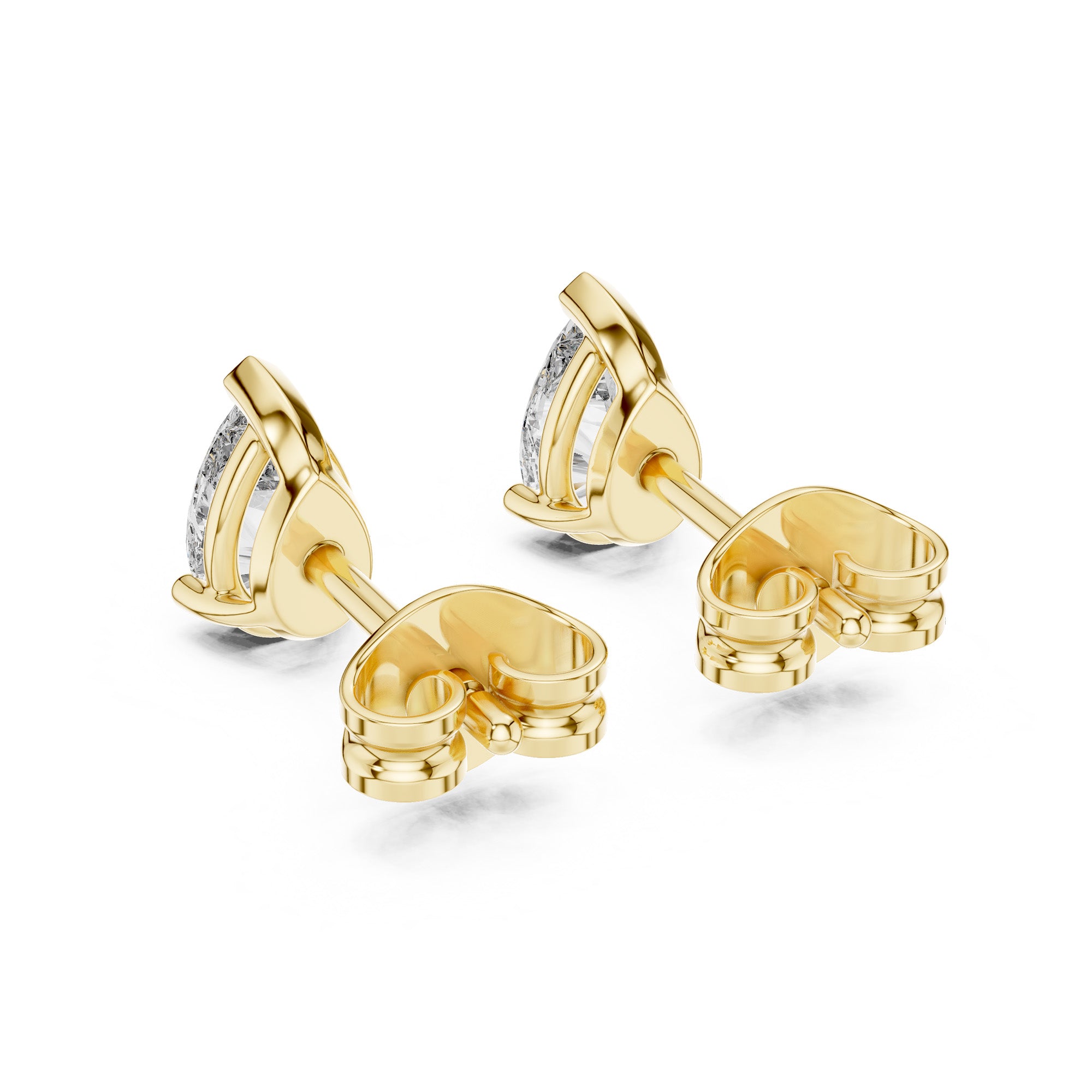 Pear Solitaire Stud Earrings