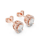 Solitaire Halo Ovel Studs