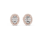 Solitaire Halo Ovel Studs