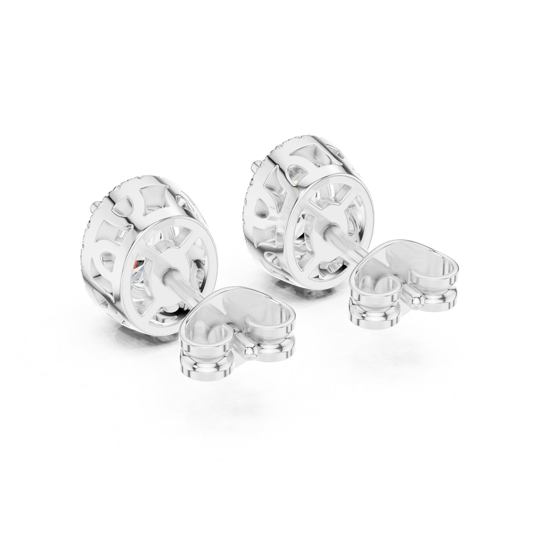 Solitaire Halo Ovel Studs