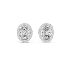 Solitaire Halo Ovel Studs