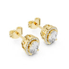 Solitaire Halo Ovel Studs