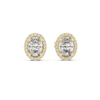 Solitaire Halo Ovel Studs
