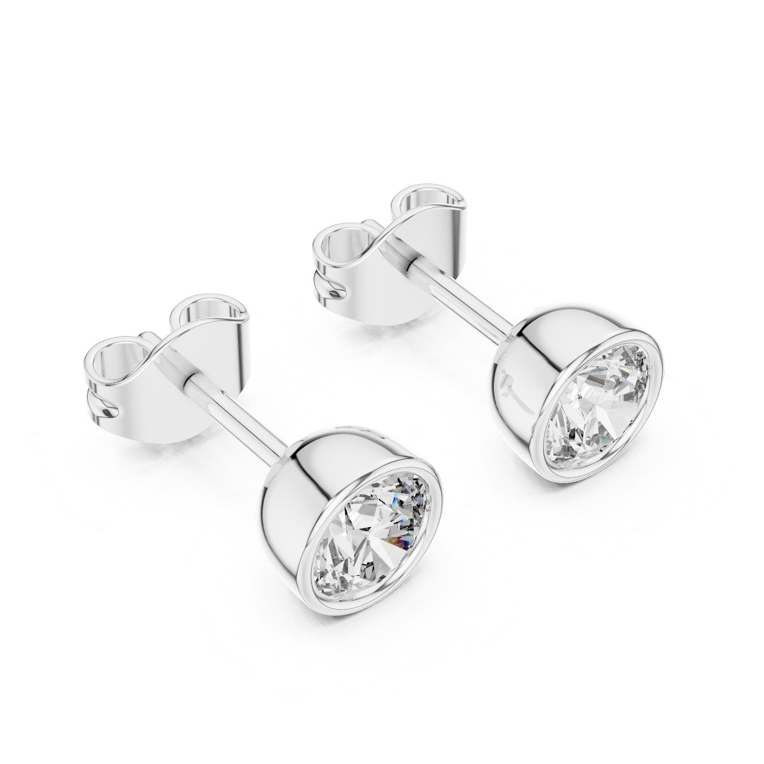 Solitaire Round Bazel Studs