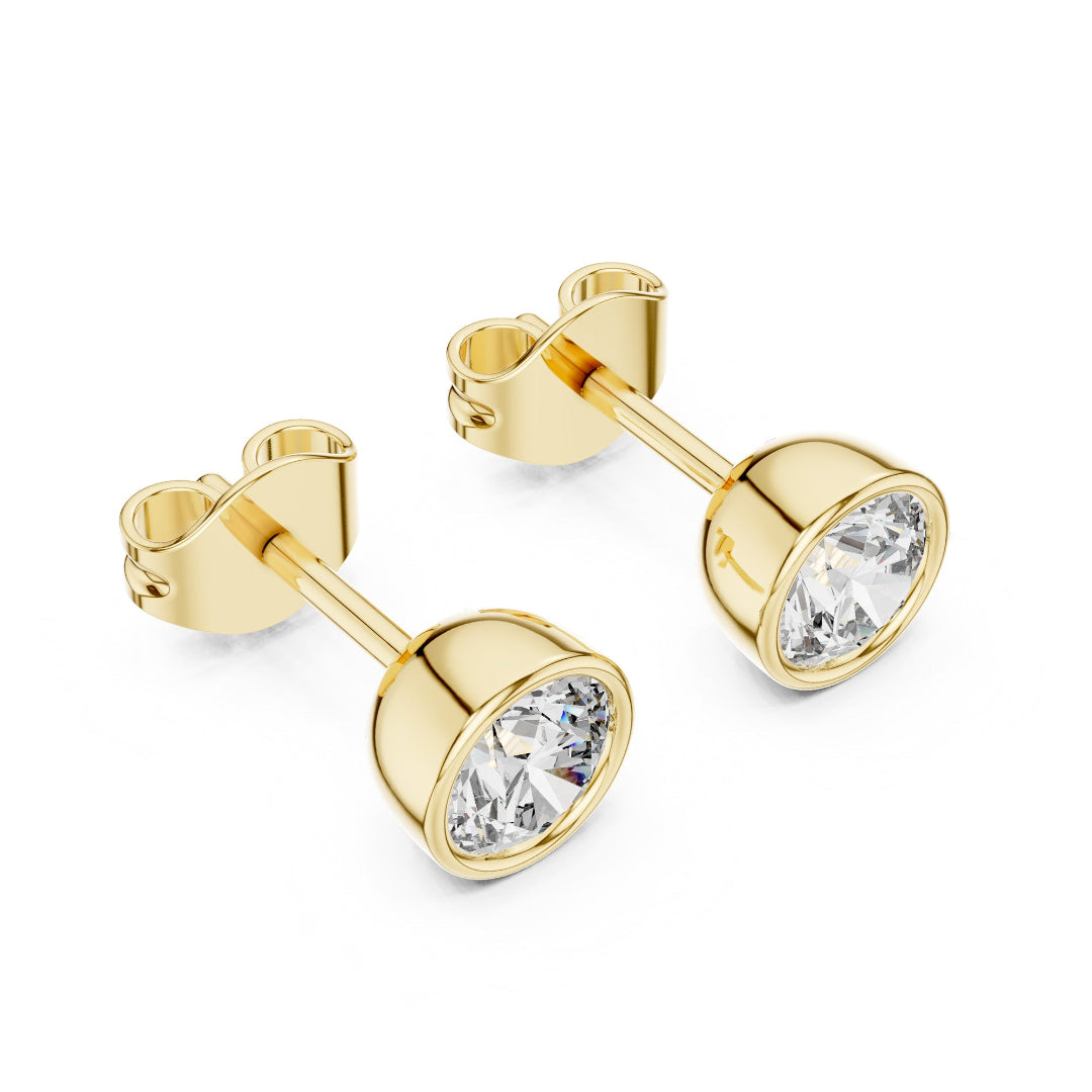 Solitaire Round Bazel Studs