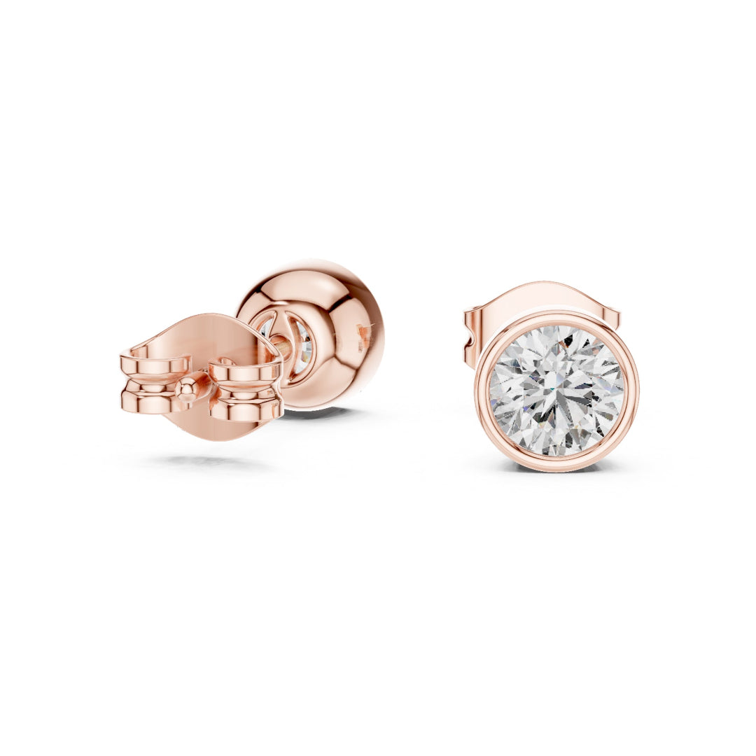 Solitaire Round Bazel Studs