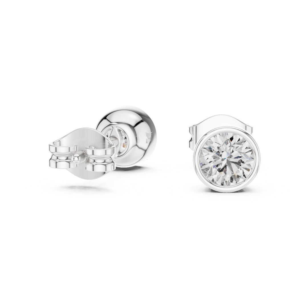 Solitaire Round Bazel Studs