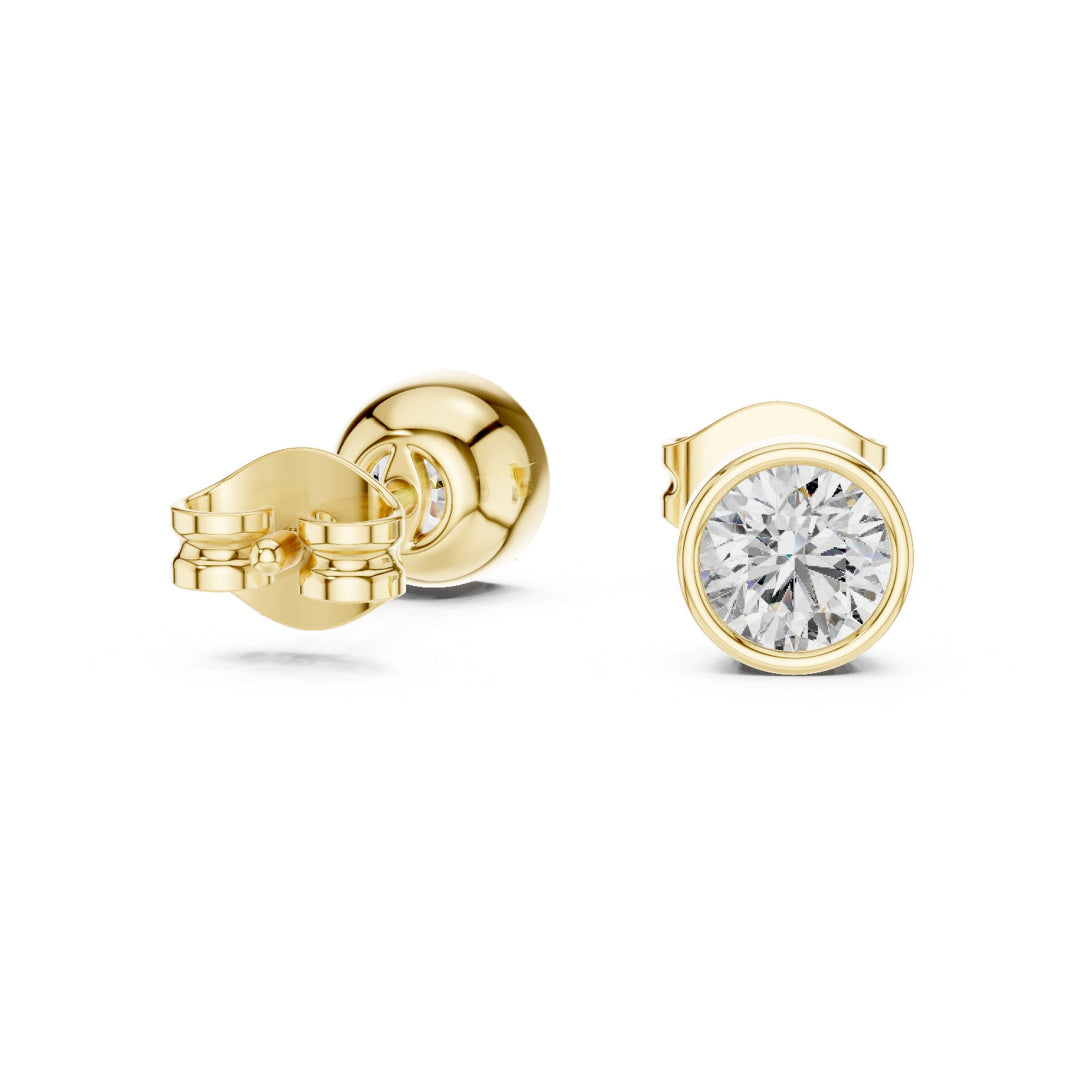 Solitaire Round Bazel Studs