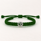 Sacred Om Motif Braided Pure Silver Bracelet