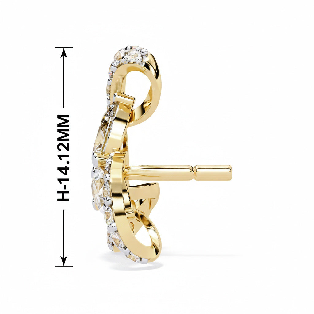 Trinity Pear Diamond Studs