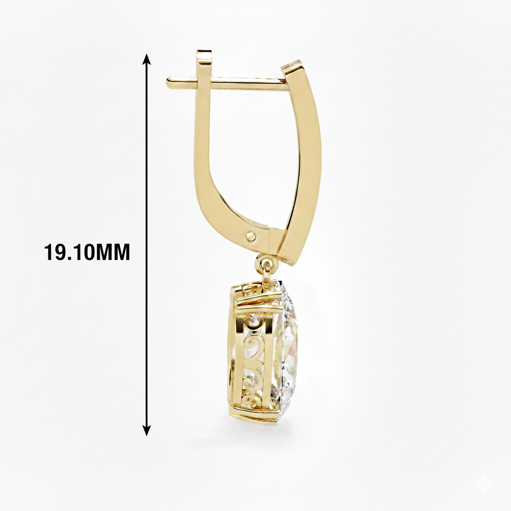 Regal Aura Oval Lab-Grown Diamond Drop Earrings