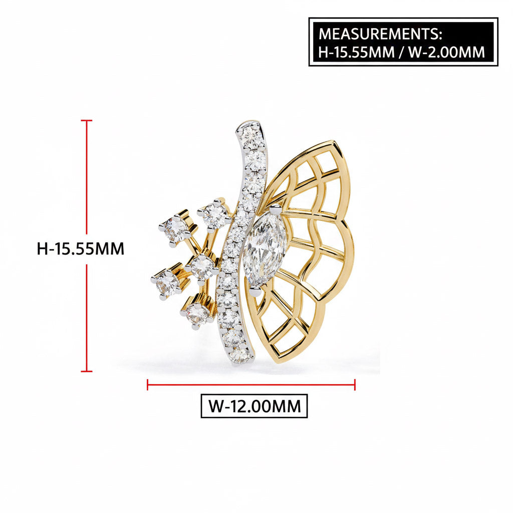 Butterfly Diamond Stud Earrings