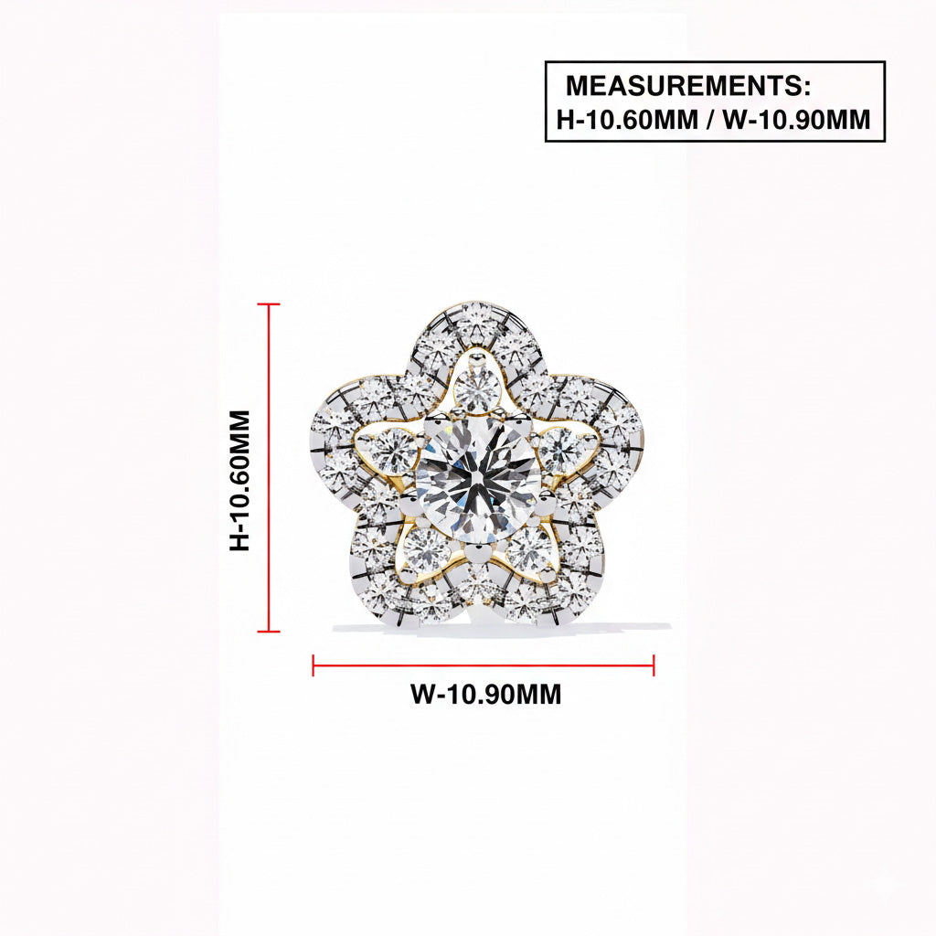 Floral Diamond Stud Earrings