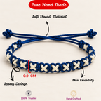 Royal Blue & White Soft Thread Woven Bracelet
