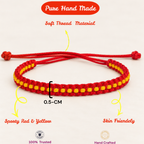 Ruby Red & Golden Yellow Woven Soft Thread Bracelet